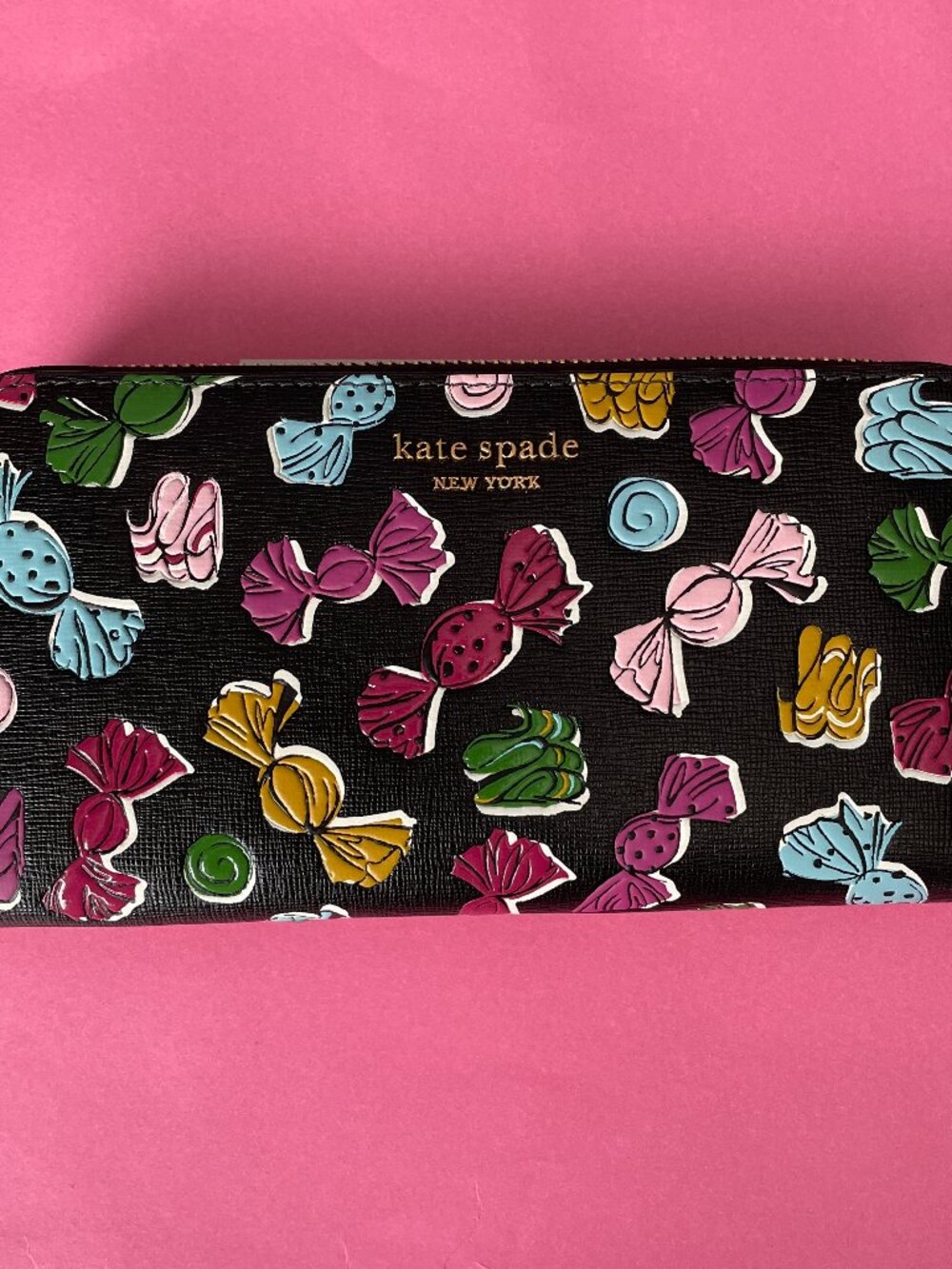 NWT kate spade Morgan Assorted Candies Embossed Zip-around